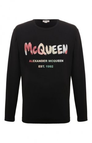 Хлопковый лонгслив Alexander McQueen. Цвет: чёрный