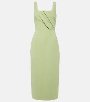 Arina плиссированное платье миди из крепа , зеленый Emilia Wickstead
