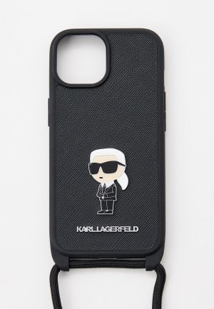 Чехол для iPhone Karl Lagerfeld 15, кросс-боди. Цвет: черный