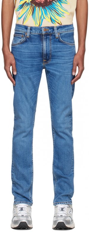Синие зауженные джинсы Lean Dean Nudie Jeans