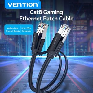 Ethernet-кабель CAT8, 40 Гбит/с, 2000 МГц, сетевой хлопковый плетеный шнур CAT 8 для ноутбуков, маршрутизатор PS 4, кабель RJ45 Vention
