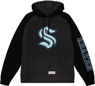 Черный пуловер с капюшоном и логотипом Seattle Kraken Mitchell & Ness