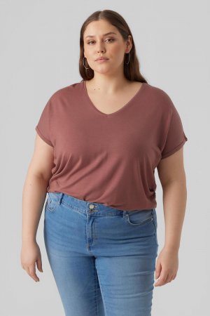 Базовая футболка больших размеров Vero Moda Curve, розовый curve