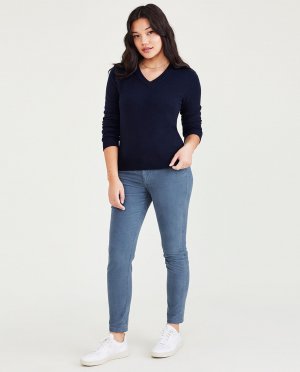Узкие женские брюки-чиносы Dockers, синий DOCKERS. Цвет: синий