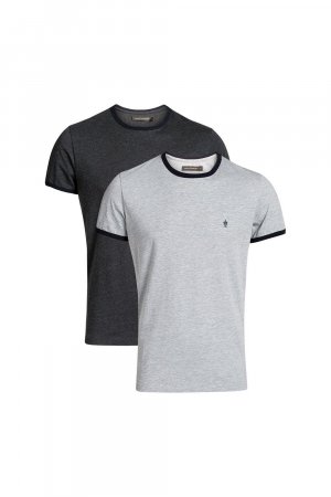 Комплект из 2 футболок Ringer хлопковой смеси , серый French Connection