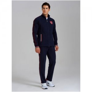 Костюм Red-n-Rocks, олимпийка и брюки, силуэт прямой, карманы, размер 54, синий Red-n-Rock's