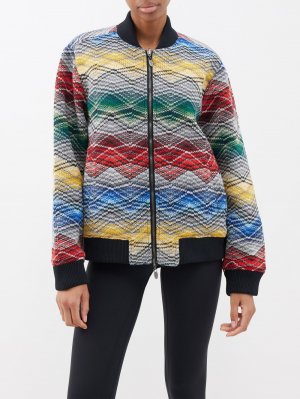 Бомбер из смесовой шерсти с зигзагообразным жаккардом , мультиколор Missoni