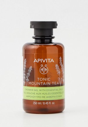 Гель для душа Apivita Тонизирующий, горный чай, с эфирными маслами, 250 мл. Цвет: прозрачный