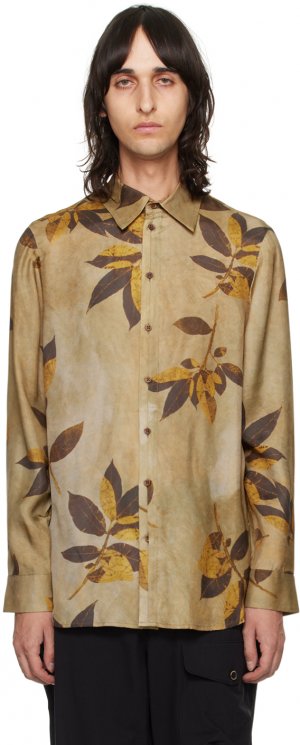 Светло-коричневая рубашка с вкладками , цвет Brown/Tan Uma Wang