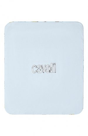 Хлопковое одеяло Roberto Cavalli. Цвет: голубой