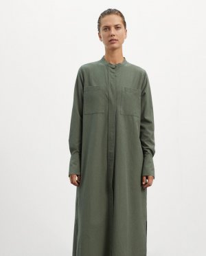 Платье миди с круглым вырезом и передними карманами , зеленый Ecoalf
