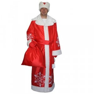 Костюм Деда Мороза с мешком (1407) 52-54 Весёлые Ёлки. Цвет: красный