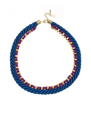 Ожерелье из цепочки с веревкой John & Pearl. Цвет: фиолетовый