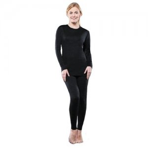 Комплект женского термобелья : рубашка + лосины (351-S/BK / 351-P/BK) (XL) Guahoo. Цвет: черный