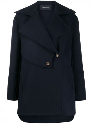 Короткое пальто со вставками Cédric Charlier. Цвет: синий