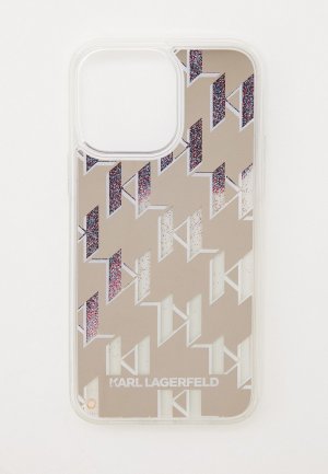 Чехол для iPhone Karl Lagerfeld 14 Pro Max с жидкими блестками. Цвет: черный