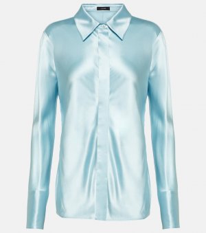 Рубашка из шелкового атласа brunel , синий Joseph