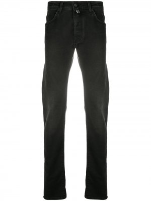 Узкие джинсы с декоративным платком Jacob Cohen. Цвет: черный