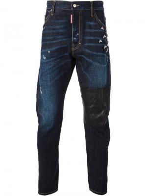 Декорированные зауженные джинсы Dsquared2. Цвет: синий