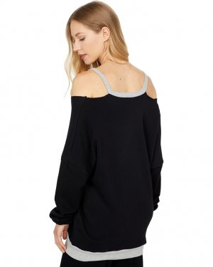 Пуловер Swanson V-Neck Pullover, цвет Black/Heather Grey Michael Lauren