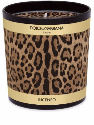 Свеча с леопардовым принтом Dolce & Gabbana. Цвет: черный