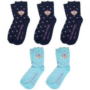 Комплект из 5 пар детских носков микс 6, размер 16-18 ХОХ. Цвет: мультиколор