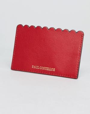 Подарочный набор из красного кожаного бумажника и визитницы Paul Coste Costelloe. Цвет: красный