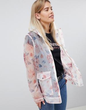Куртка-дождевик с цветочным принтом ASOS DESIGN. Цвет: мульти
