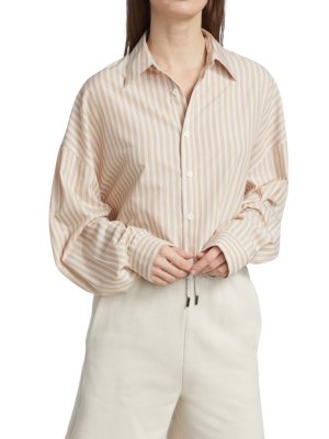 Укороченная рубашка в полоску Thomas Blanca, цвет Beige Multicolor BLANCA