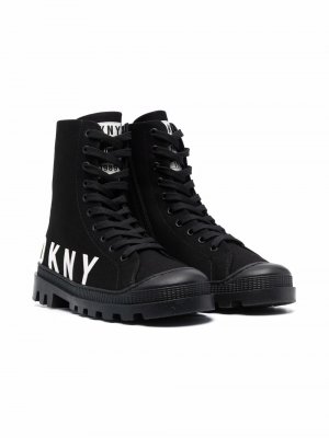 Ботинки со шнуровкой и логотипом Dkny Kids. Цвет: черный