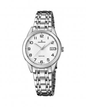 C4615/1 Женские часы Para из стали с белым циферблатом , серебро Candino