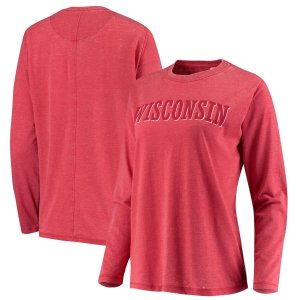 Женская футболка в тон с длинными рукавами Pressbox Red Wisconsin Badgers винтажном стиле Unbranded