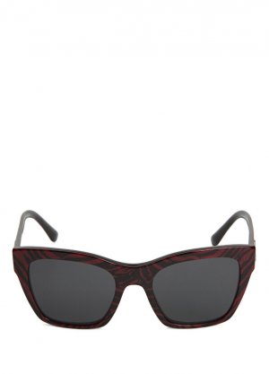 Бордовые женские солнцезащитные очки с рисунком зебры Dolce&Gabbana