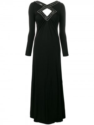 Длинное платье с каплевидной прорезью Emilio Pucci. Цвет: черный