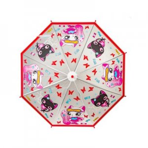 Зонт трость полуавтоматический для девочек ZENDEN. Цвет: бесцветный
