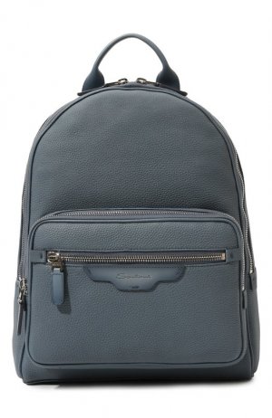 Кожаный рюкзак Santoni. Цвет: голубой