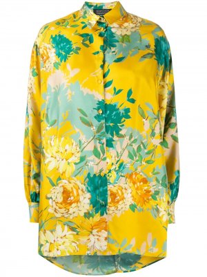 Блузка оверсайз с цветочным принтом Gianluca Capannolo. Цвет: желтый