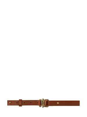 Ремень из телячьей кожи с литой застежкой и символикой LORENA ANTONIAZZI. Цвет: коричневый