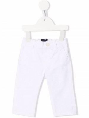 Прямые брюки чинос с вышитым логотипом Fay Kids. Цвет: белый