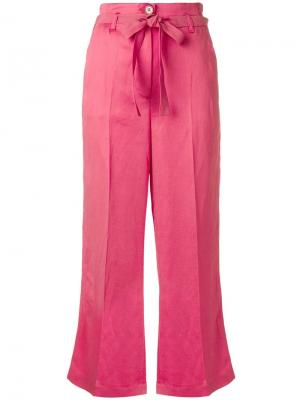 Укороченные брюки с поясом Twin-Set. Цвет: розовый