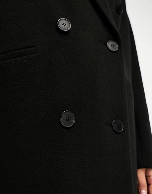 Черное твиловое пальто для папы ASOS DESIGN
