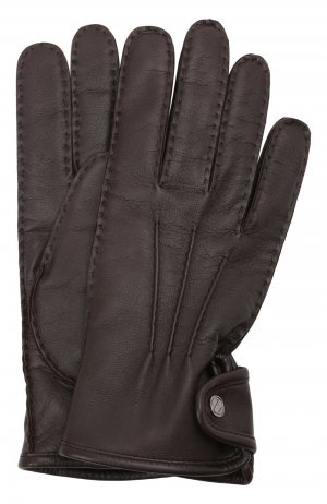 Кожаные перчатки Ermenegildo Zegna. Цвет: коричневый