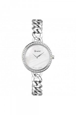 Ювелирные женские классические аналоговые часы из нержавеющей стали - 78007 , белый Accurist