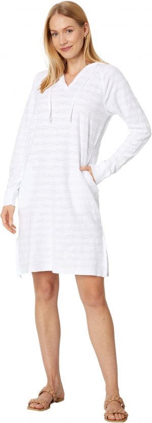 Платье с капюшоном и длинными рукавами из махровой ткани в полоску Shadow Stripe, белый Mod-o-doc