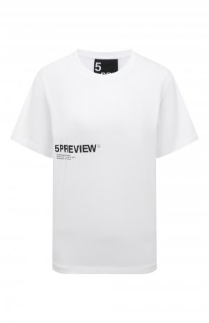 Хлопковая футболка 5PREVIEW. Цвет: белый
