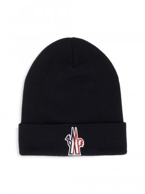 Шерстяная шапка с нашивкой-логотипом Grenoble, черный Moncler