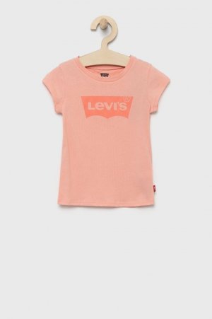 Хлопковая футболка для детей Levi's, розовый Levi's
