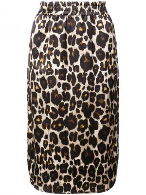 Леопардовая юбка-карандаш Robert Rodriguez. Цвет: черный