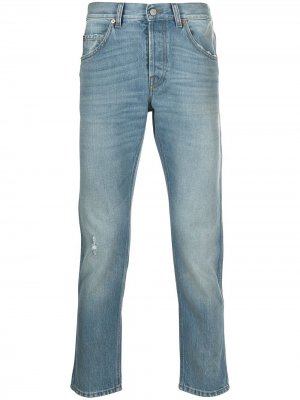Зауженные джинсы с эффектом потертости Gucci. Цвет: синий