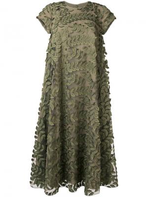 Платье миди с аппликацией Steffen Schraut. Цвет: зеленый